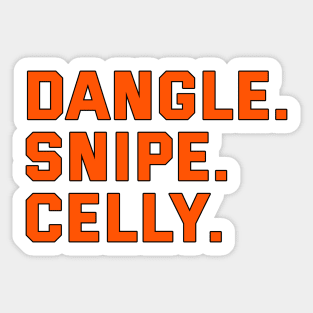 DANGLE. SNIPE. CELLY. Sticker